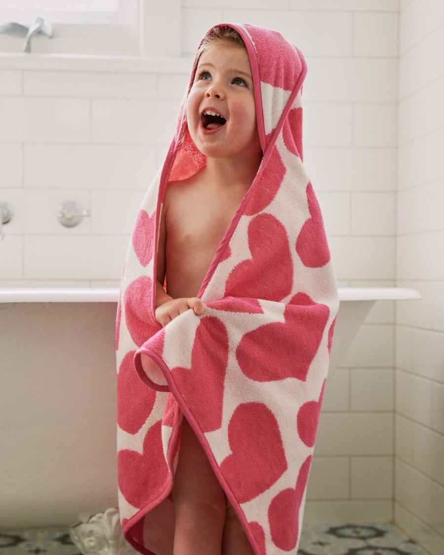 Baby Kip&Co Baby Towels | Big Hearted Pink Terry Baby Towel