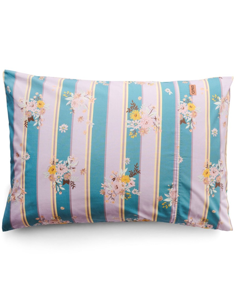 Bedding Kip&Co Pillowcases | Floral Stripe Organic Cotton Pillowcases