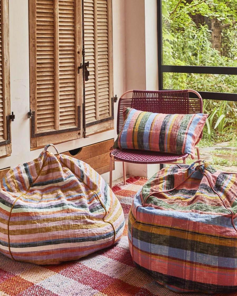 Homewares Kip&Co Beanbags & Floor Cushions | Sea Of Colour Tartan Beanbag