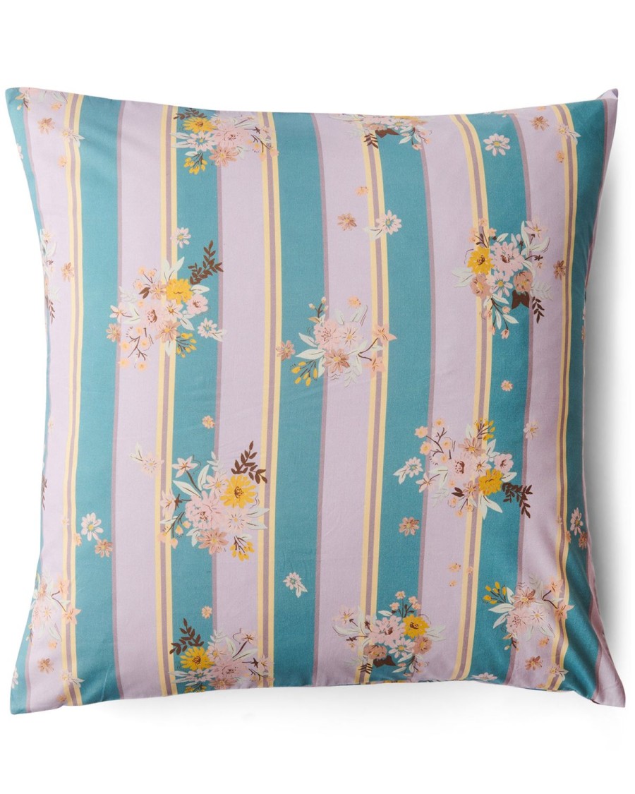 Bedding Kip&Co European Pillowcases | Floral Stripe Organic Cotton European Pillowcases