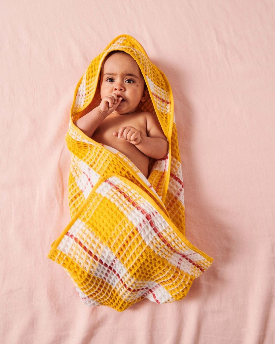 Baby Kip&Co Baby Towels | Lemon Meringue Waffle Baby Towel