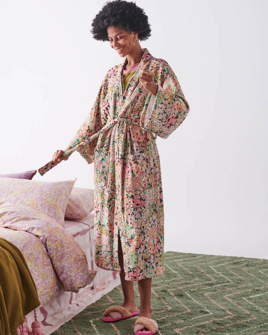 Apparel Kip&Co Adult Robes | You'Re Beautiful Printed Terry Bath Robe