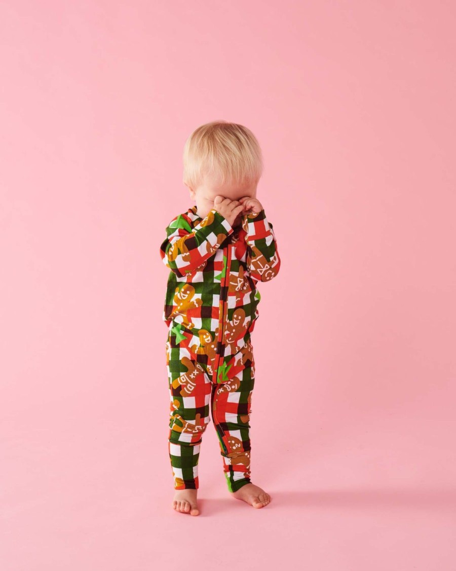 Apparel Kip&Co Rompers | Gingerbread Organic Long Sleeve Zip Romper