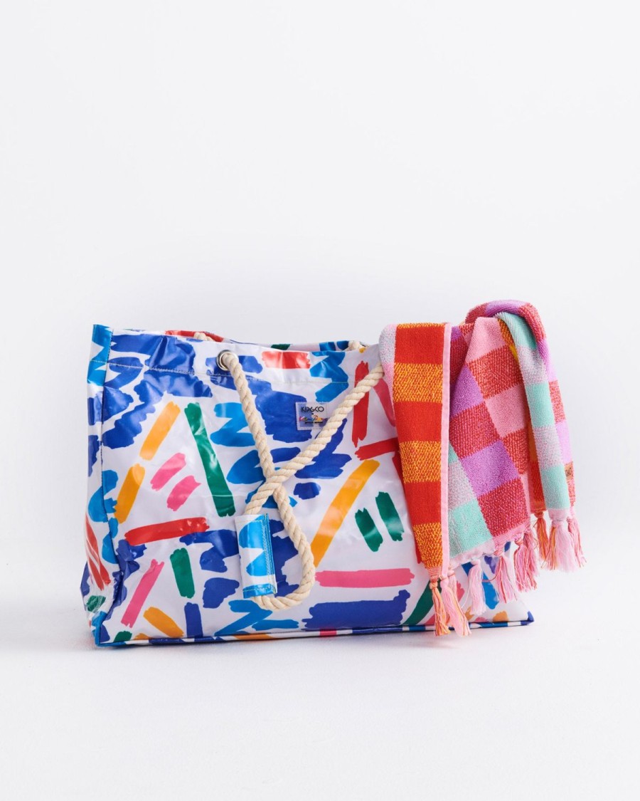 Apparel Kip&Co Beach & Tote Bags | Kip&Co X Ken Done Little Tackers Beach Bag