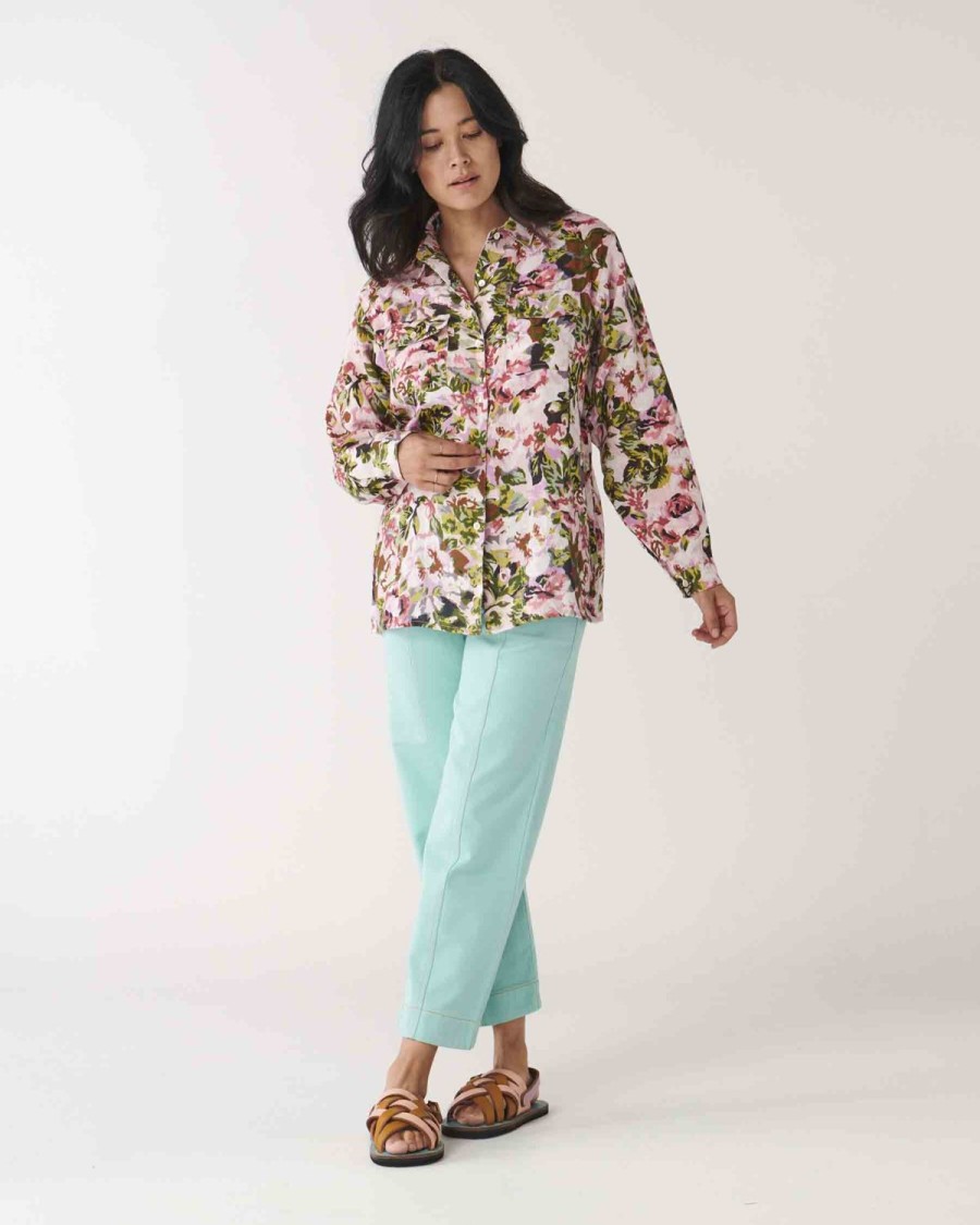 Apparel Kip&Co Tops | Garden Path Linen Shirt