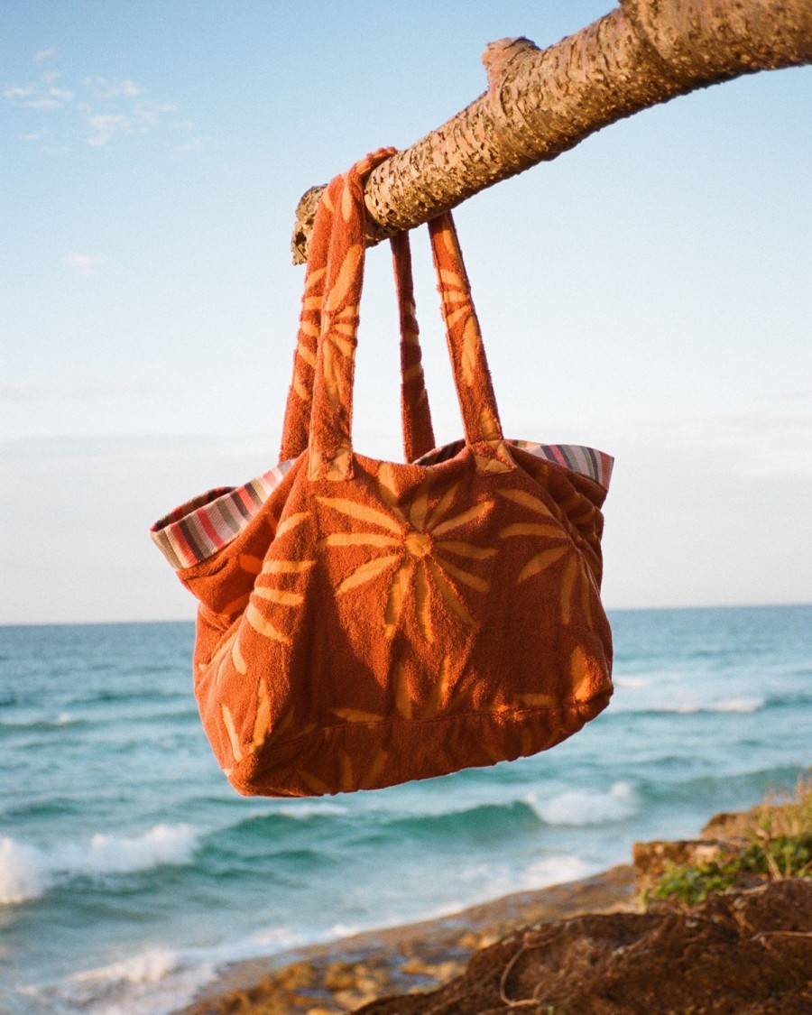 Apparel Kip&Co Beach & Tote Bags | Kip&Co X The Vista Daisy Terry Oversized Beach Bag