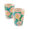 Homewares Kip&Co Bamboo Melamine | Tumbling Flowers Cup 2P Set