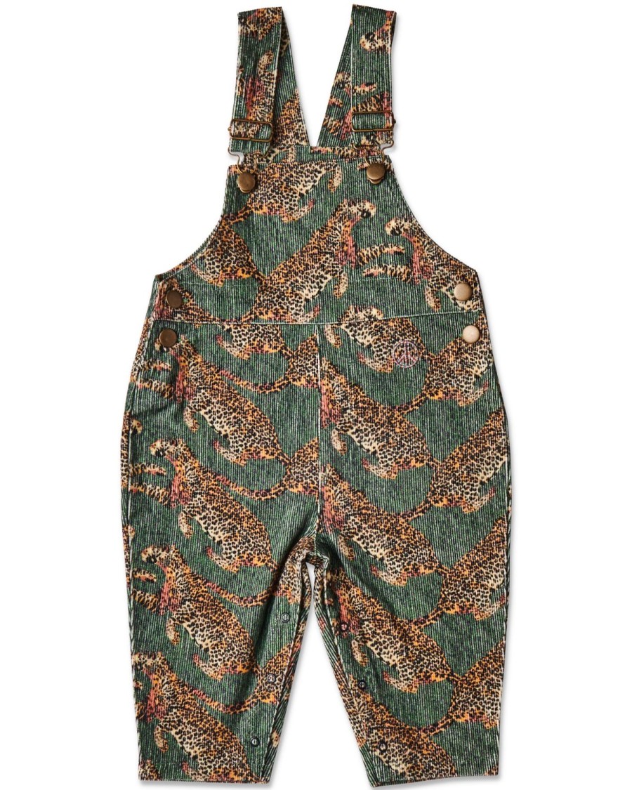 Apparel Kip&Co Bottoms | Cheetah Baby Corduroy Overalls