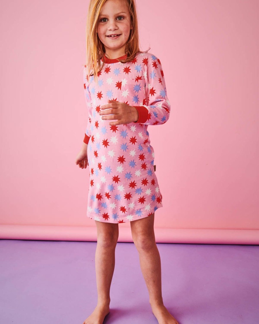 Apparel Kip&Co Kid'S Pjs | Be A Star Organic Cotton Long Sleeve Nightie