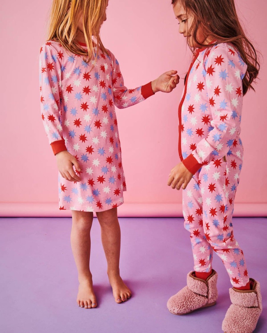 Apparel Kip&Co Kid'S Pjs | Be A Star Organic Cotton Long Sleeve Nightie