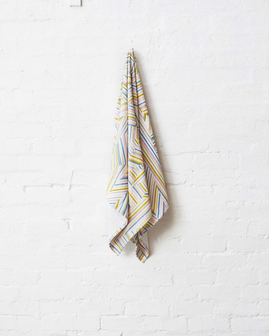 Homewares Kip&Co Towels | Stripes Of Paros Printed Terry Bath Towel