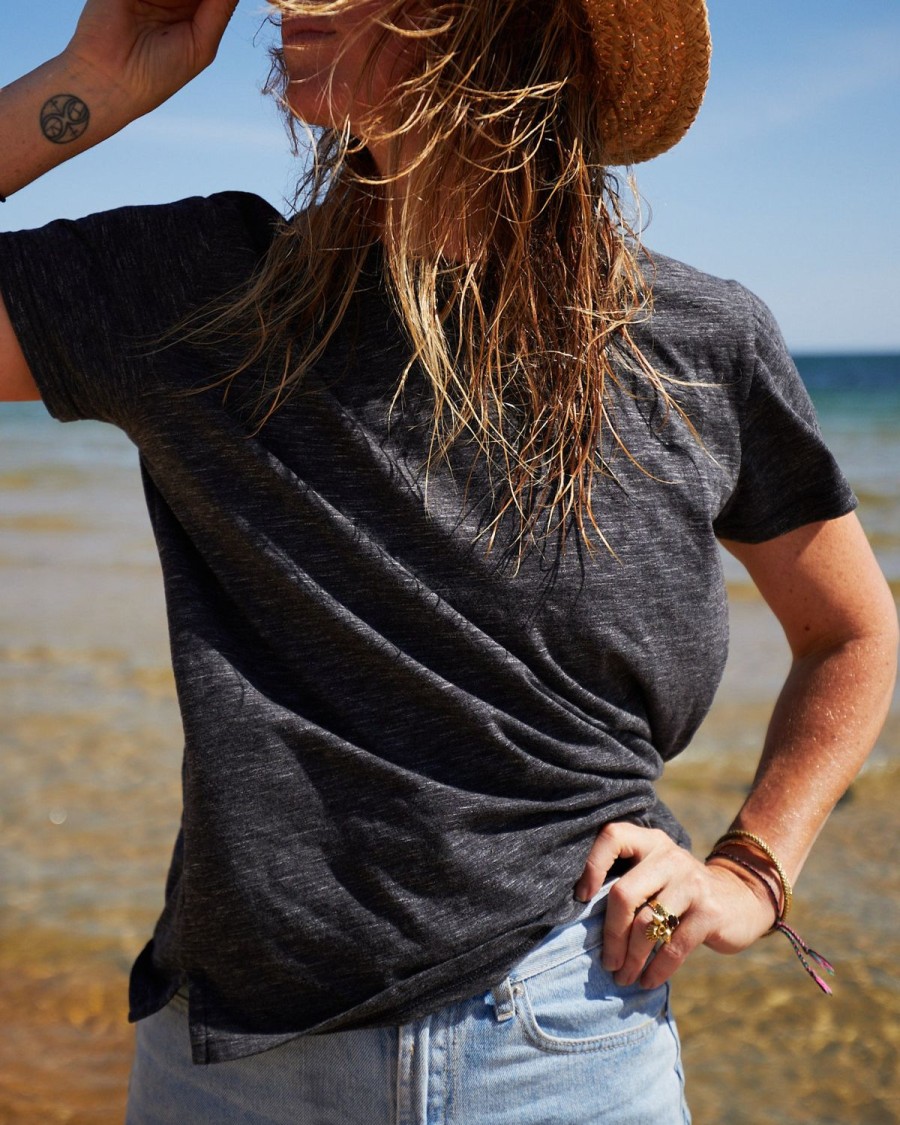 Apparel Kip&Co Tops | Jet Black Organic Cotton Basic Tee