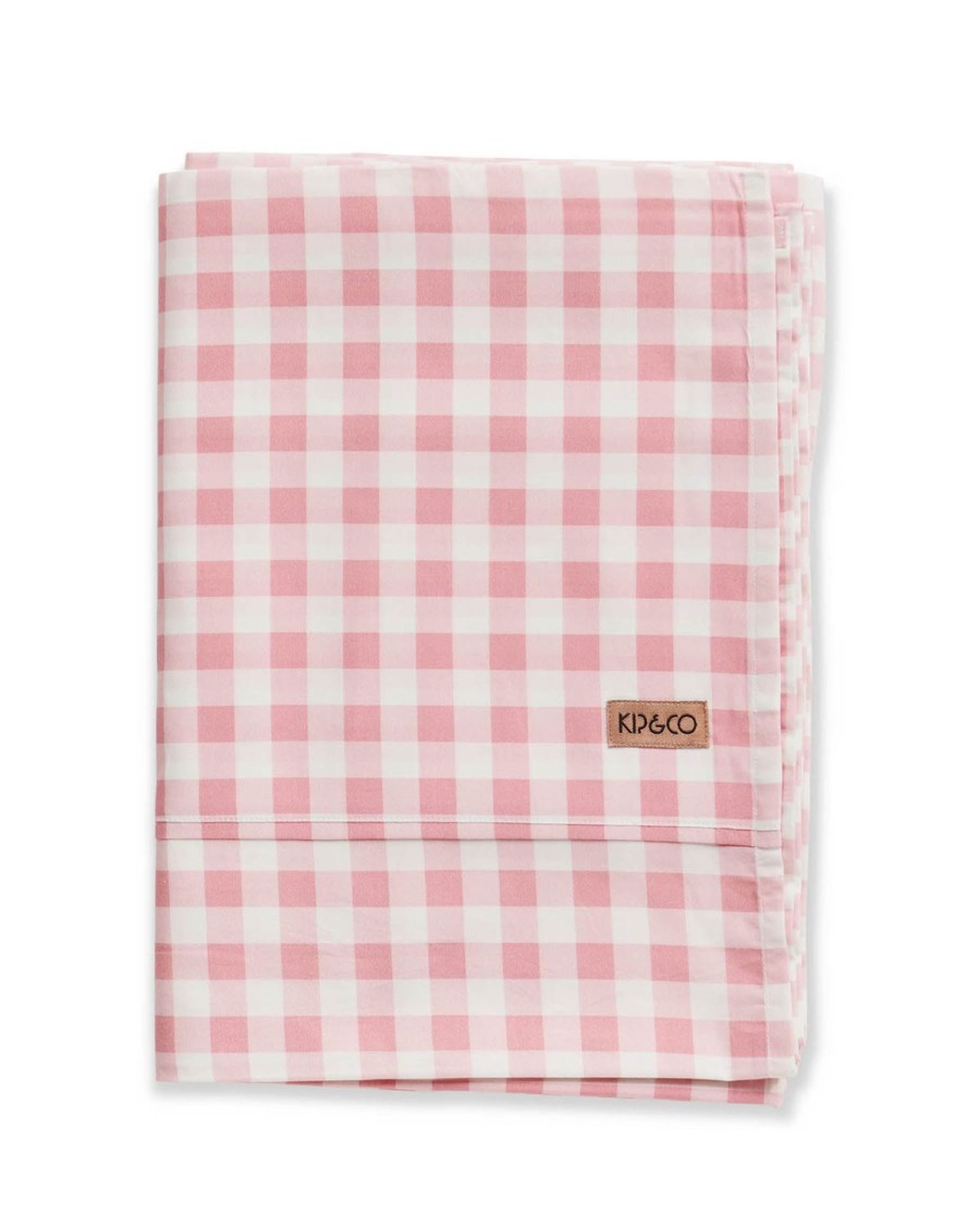 Bedding Kip&Co Flat Sheets | Gingham Candy Organic Cotton Flat Sheet